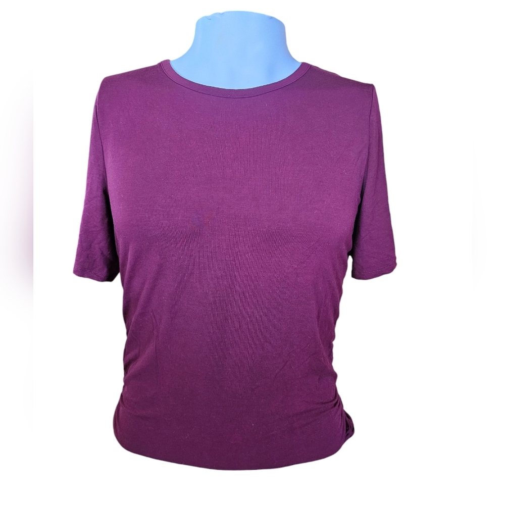 New A New Day Maroon Top with Gathered Side‎ Size Large